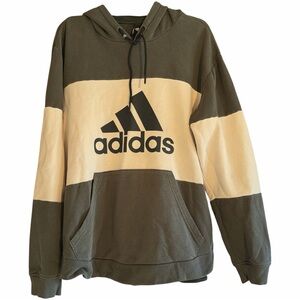 Adidas Men's Sage and Cream Pullover Hoodie